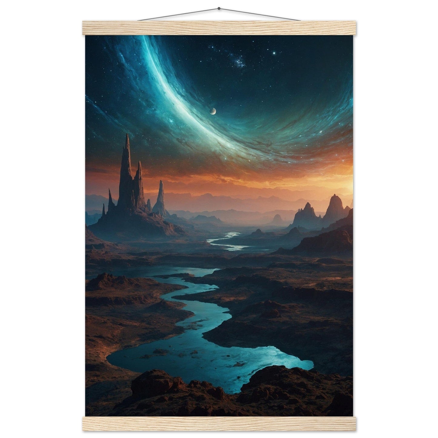 Premium Matte Paper Poster with Hanger - Minimalistische Kunstpräsentation mit Holzhänger Print Material Modern Masterpieces 40x60 cm / 16x24″ Natural wood wall hanger