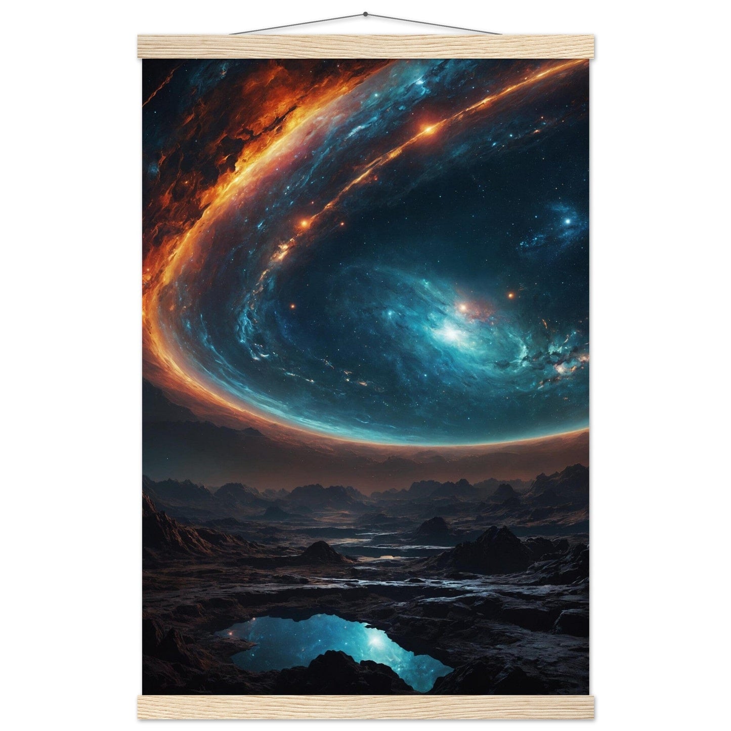 Premium Matte Paper Poster with Hanger - Minimalistische Kunstpräsentation mit Holzhänger Print Material Modern Masterpieces 40x60 cm / 16x24″ Natural wood wall hanger