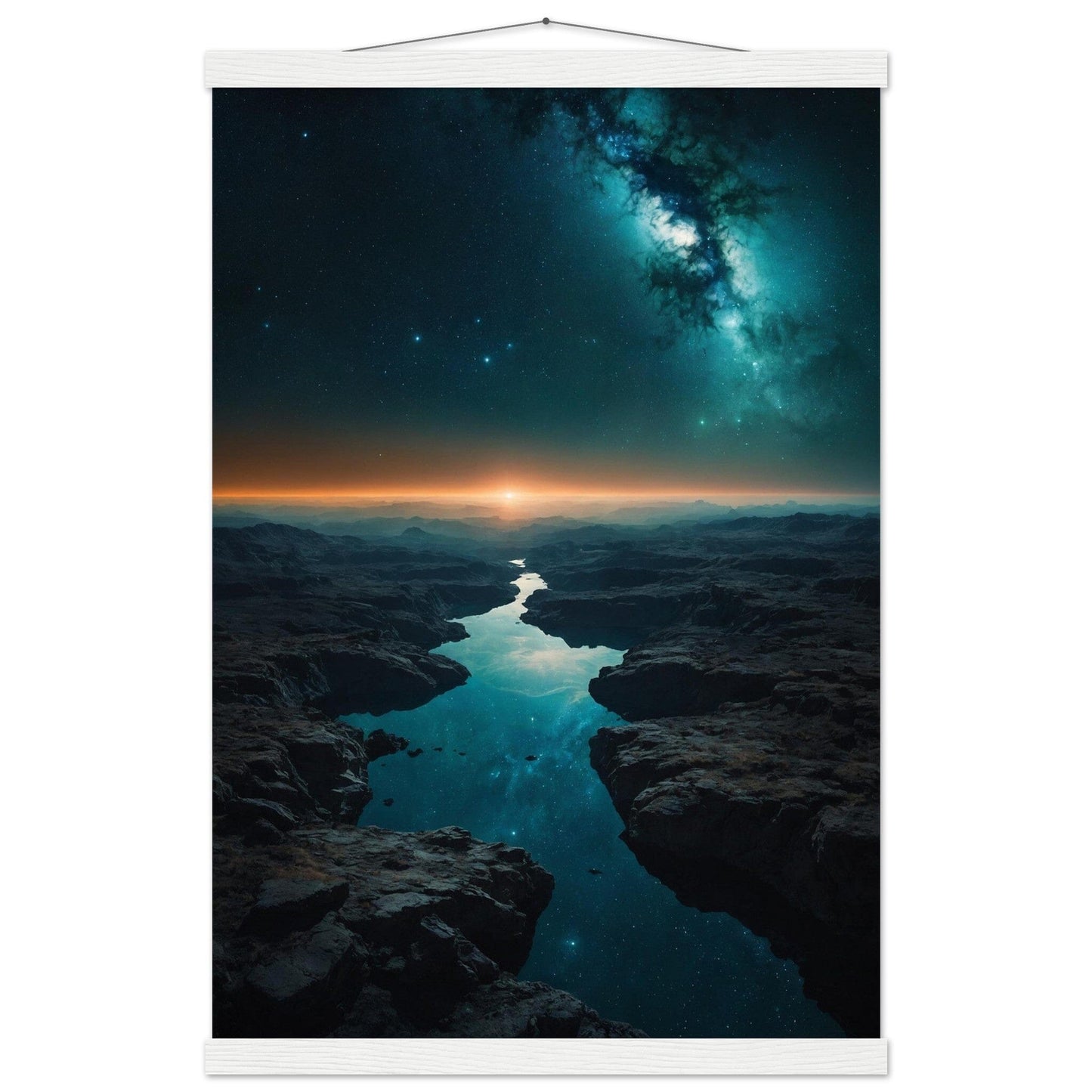 Premium Matte Paper Poster with Hanger - Minimalistische Kunstpräsentation mit Holzhänger Print Material Modern Masterpieces 40x60 cm / 16x24″ White wall hanger