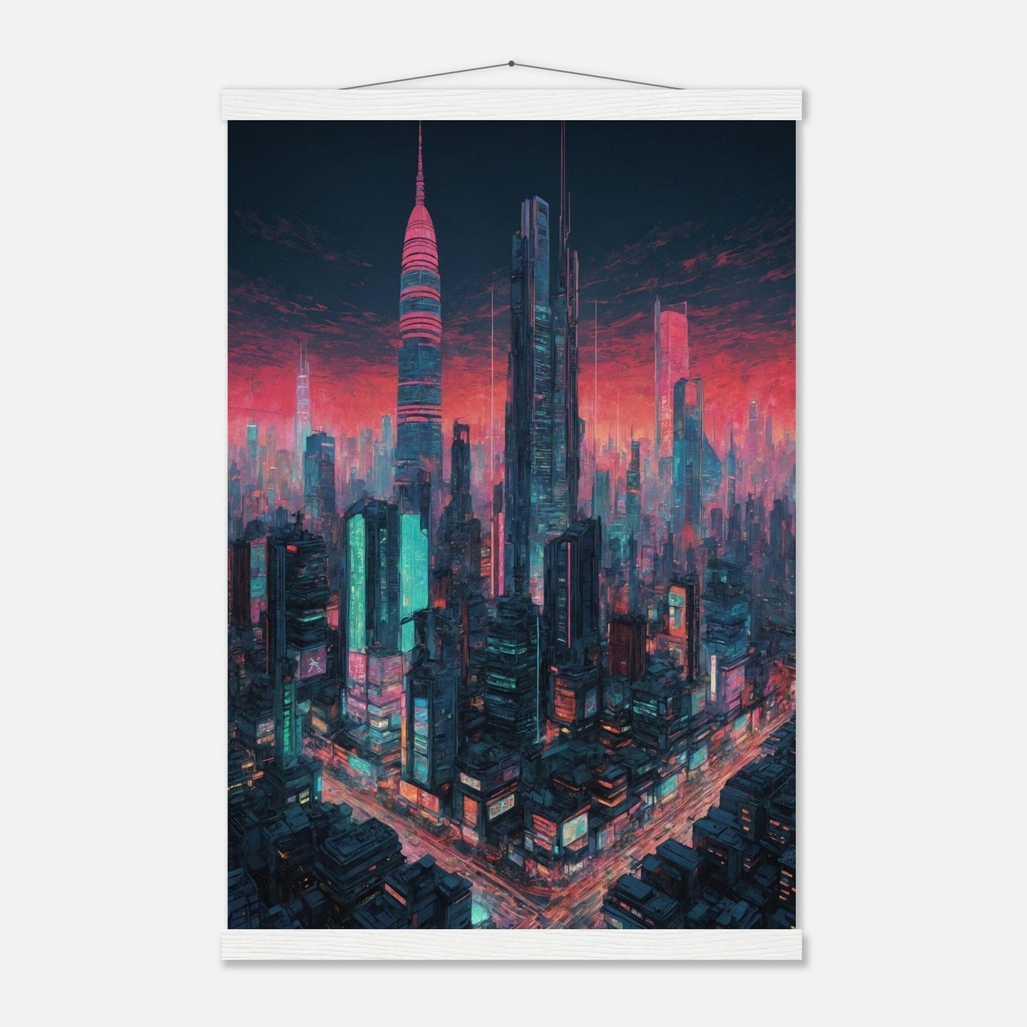Premium Matte Paper Poster with Hanger - Minimalistische Kunstpräsentation mit Holzhänger Print Material Modern Masterpieces 40x60 cm / 16x24″ White wall hanger