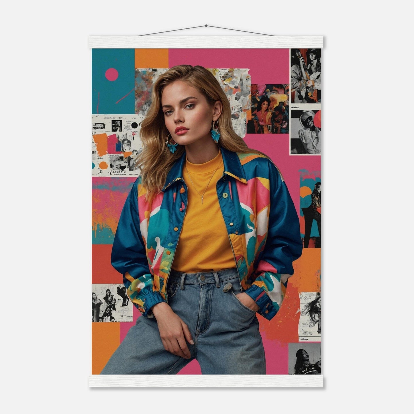 Premium Matte Paper Poster with Hanger - Minimalistische Kunstpräsentation mit Holzhänger Print Material Modern Masterpieces 40x60 cm / 16x24″ White wall hanger