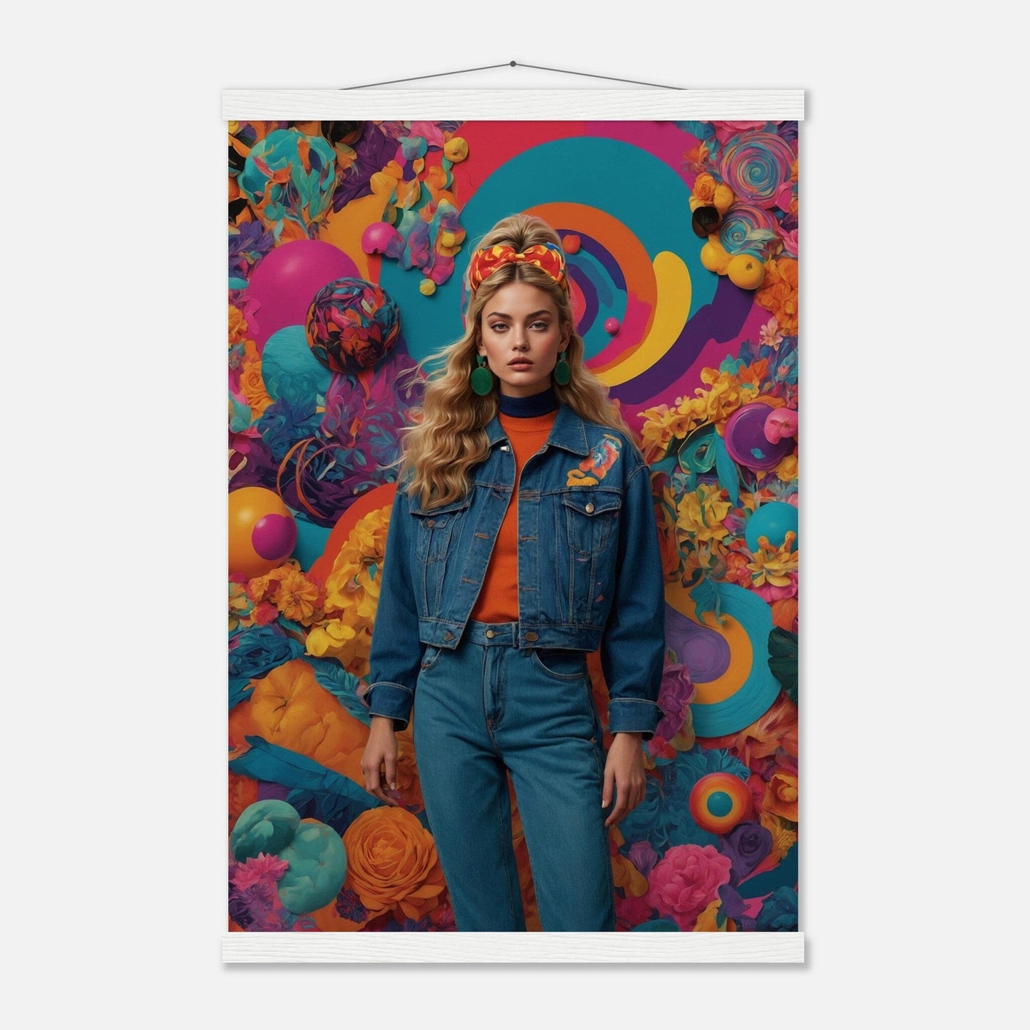 Premium Matte Paper Poster with Hanger - Minimalistische Kunstpräsentation mit Holzhänger Print Material Modern Masterpieces 40x60 cm / 16x24″ White wall hanger
