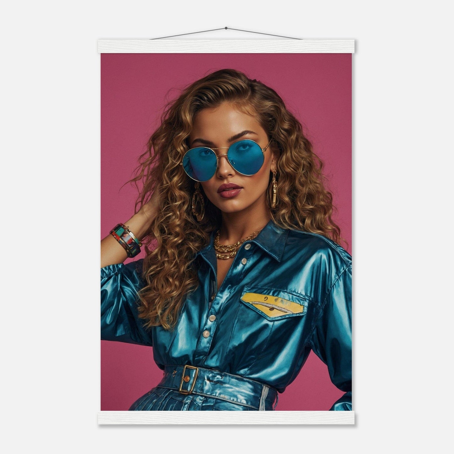 Premium Matte Paper Poster with Hanger - Minimalistische Kunstpräsentation mit Holzhänger Print Material Modern Masterpieces 40x60 cm / 16x24″ White wall hanger