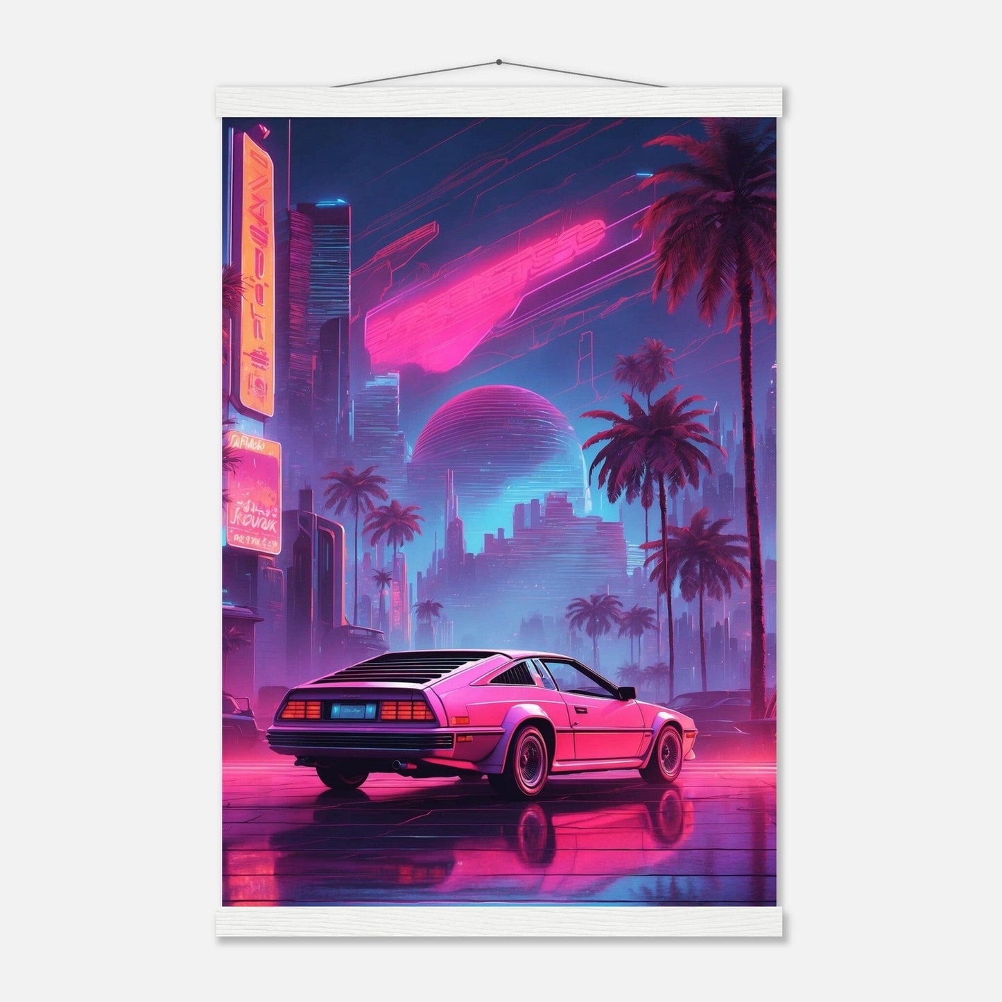 Premium Matte Paper Poster with Hanger - Minimalistische Kunstpräsentation mit Holzhänger Print Material Modern Masterpieces 40x60 cm / 16x24″ White wall hanger