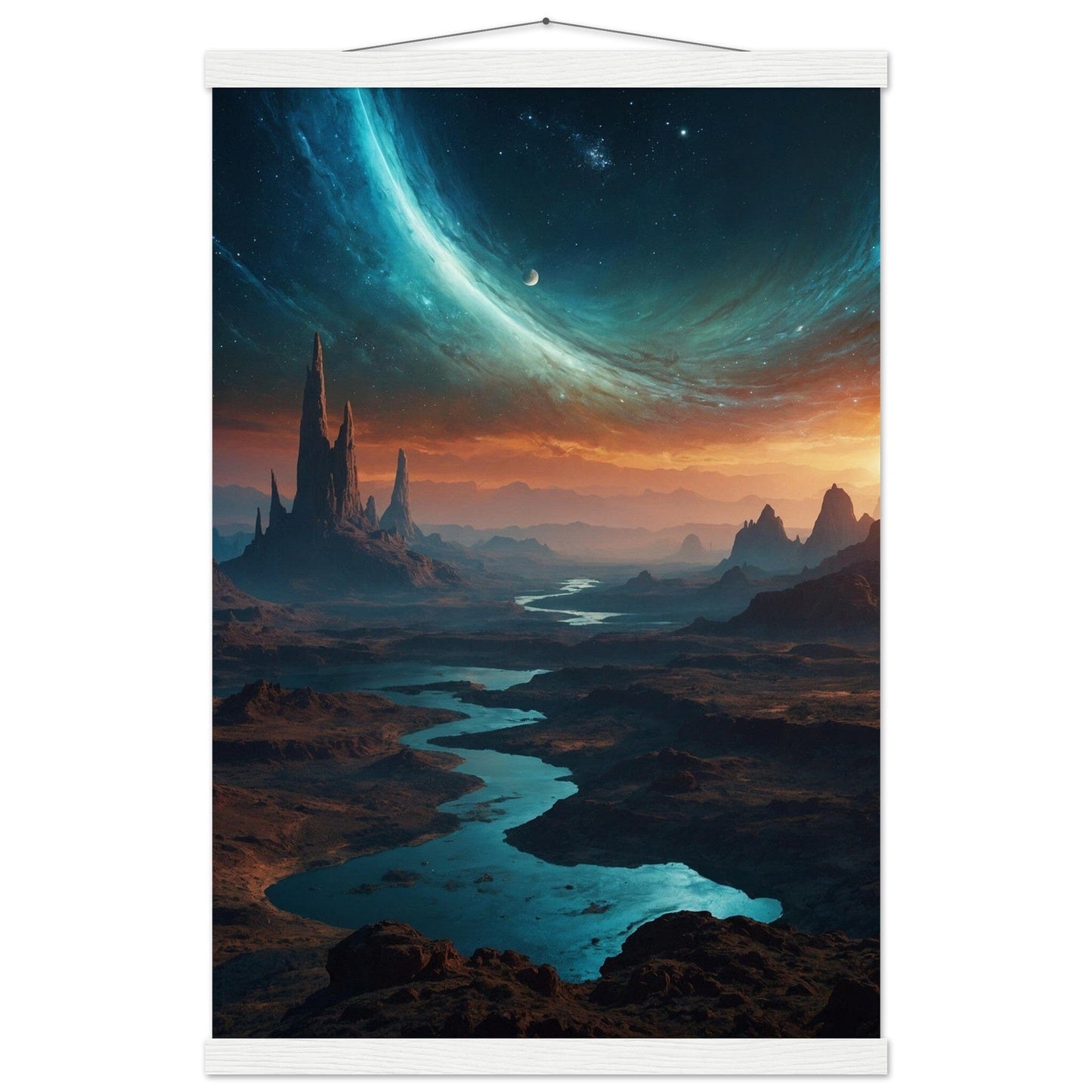 Premium Matte Paper Poster with Hanger - Minimalistische Kunstpräsentation mit Holzhänger Print Material Modern Masterpieces 40x60 cm / 16x24″ White wall hanger