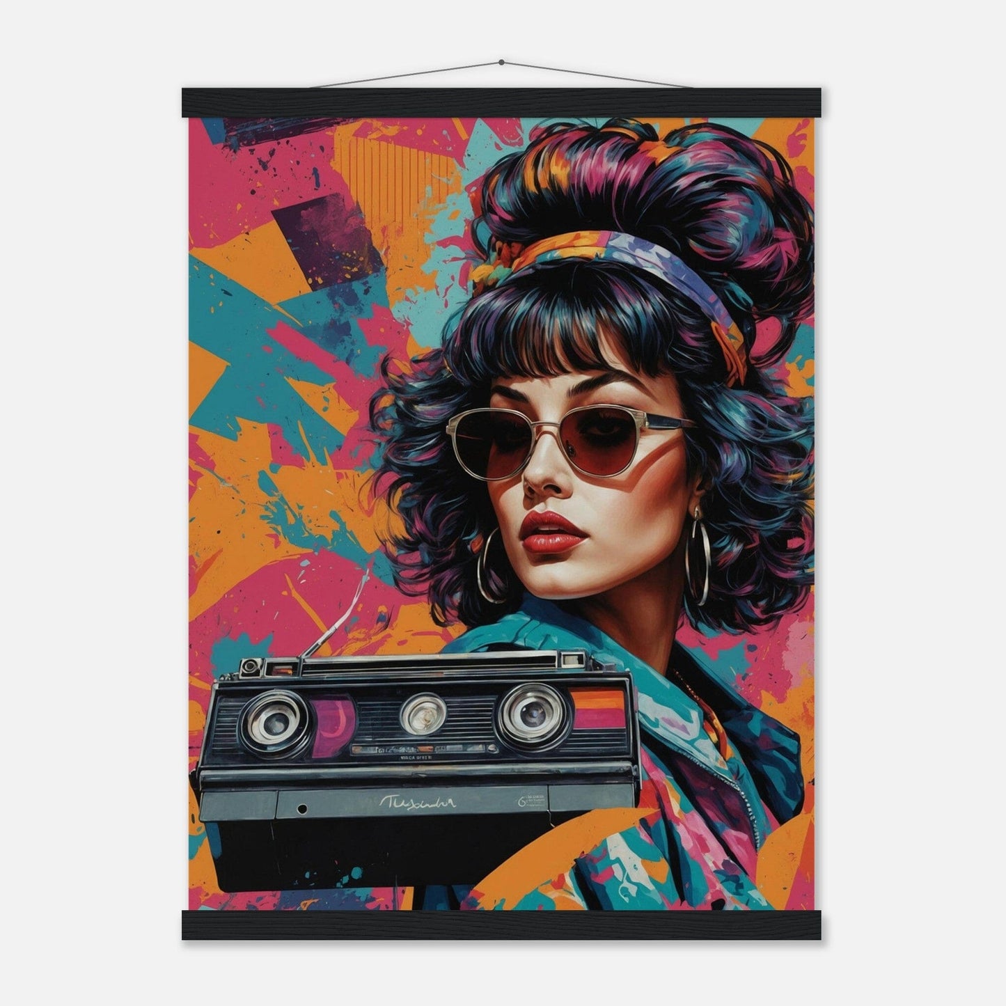 Premium Matte Paper Poster with Hanger - Minimalistische Kunstpräsentation mit Holzhänger Print Material Modern Masterpieces 45x60 cm / 18x24″ Black wall hanger