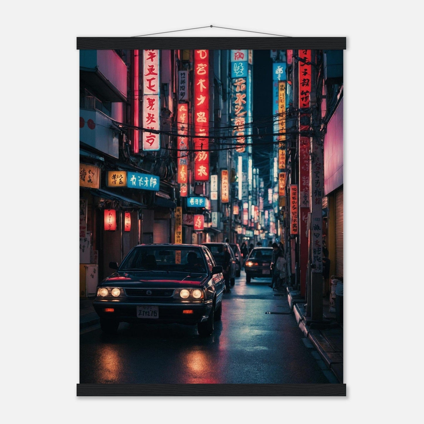 Premium Matte Paper Poster with Hanger - Minimalistische Kunstpräsentation mit Holzhänger Print Material Modern Masterpieces 45x60 cm / 18x24″ Black wall hanger