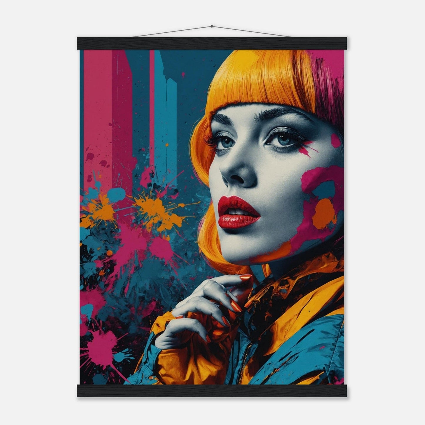 Premium Matte Paper Poster with Hanger - Minimalistische Kunstpräsentation mit Holzhänger Print Material Modern Masterpieces 45x60 cm / 18x24″ Black wall hanger
