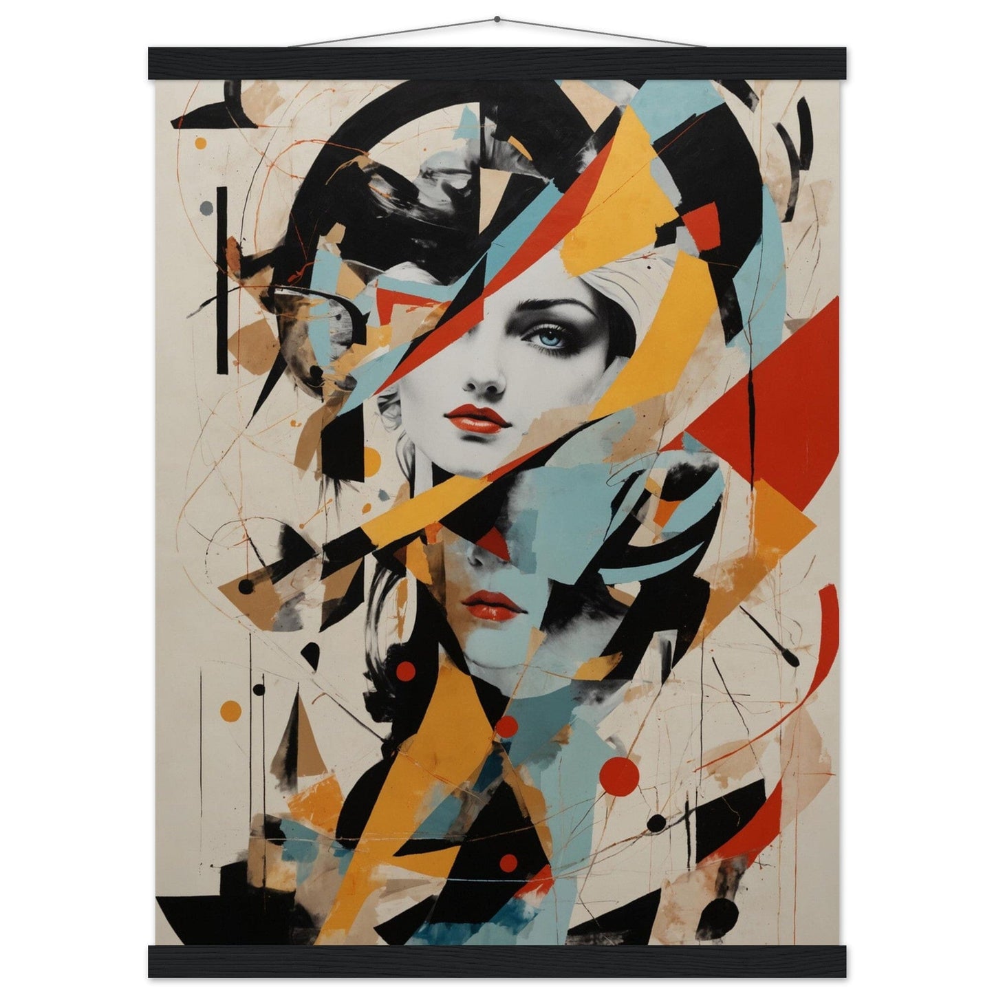 Premium Matte Paper Poster with Hanger - Minimalistische Kunstpräsentation mit Holzhänger Print Material Modern Masterpieces 45x60 cm / 18x24″ Black wall hanger