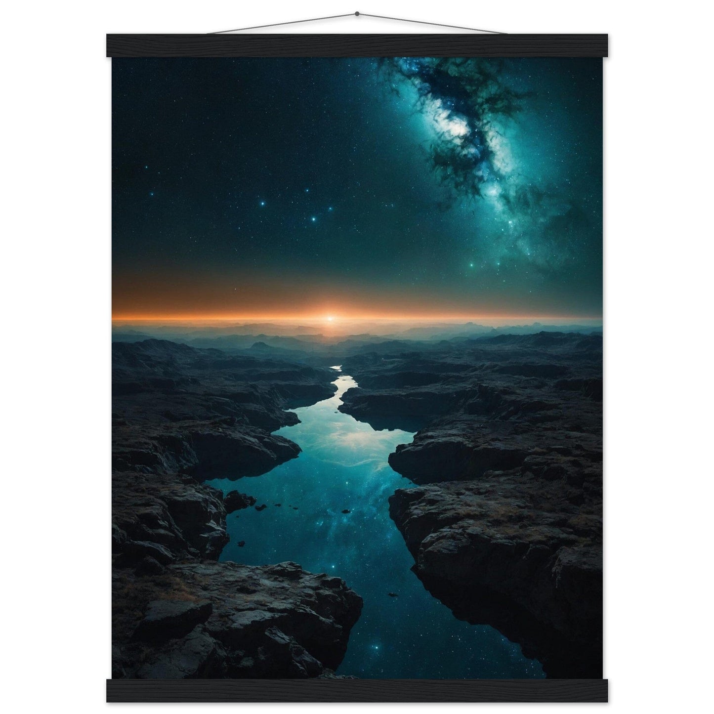 Premium Matte Paper Poster with Hanger - Minimalistische Kunstpräsentation mit Holzhänger Print Material Modern Masterpieces 45x60 cm / 18x24″ Black wall hanger