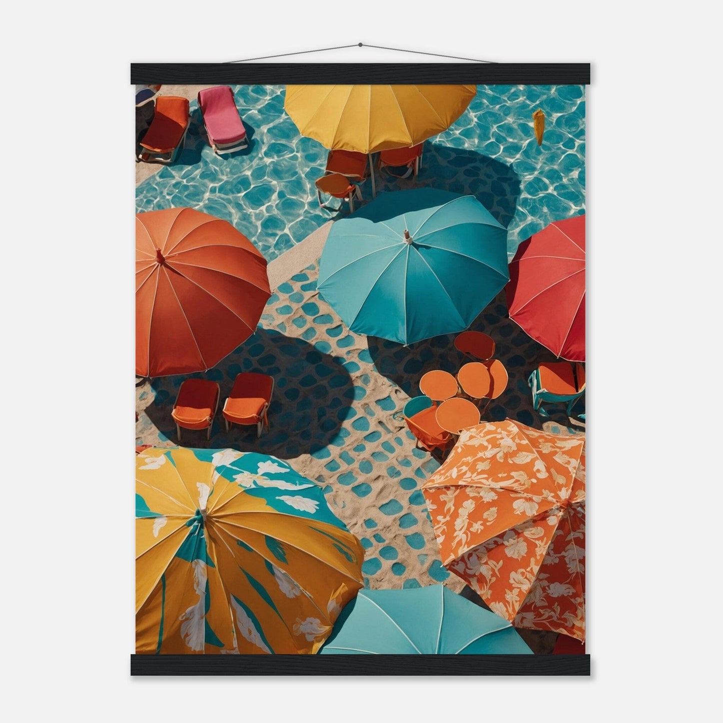 Premium Matte Paper Poster with Hanger - Minimalistische Kunstpräsentation mit Holzhänger Print Material Modern Masterpieces 45x60 cm / 18x24″ Black wall hanger