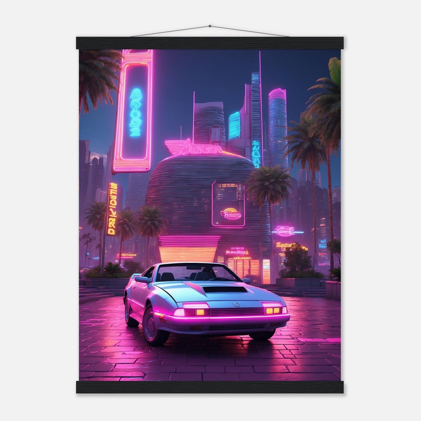 Premium Matte Paper Poster with Hanger - Minimalistische Kunstpräsentation mit Holzhänger Print Material Modern Masterpieces 45x60 cm / 18x24″ Black wall hanger