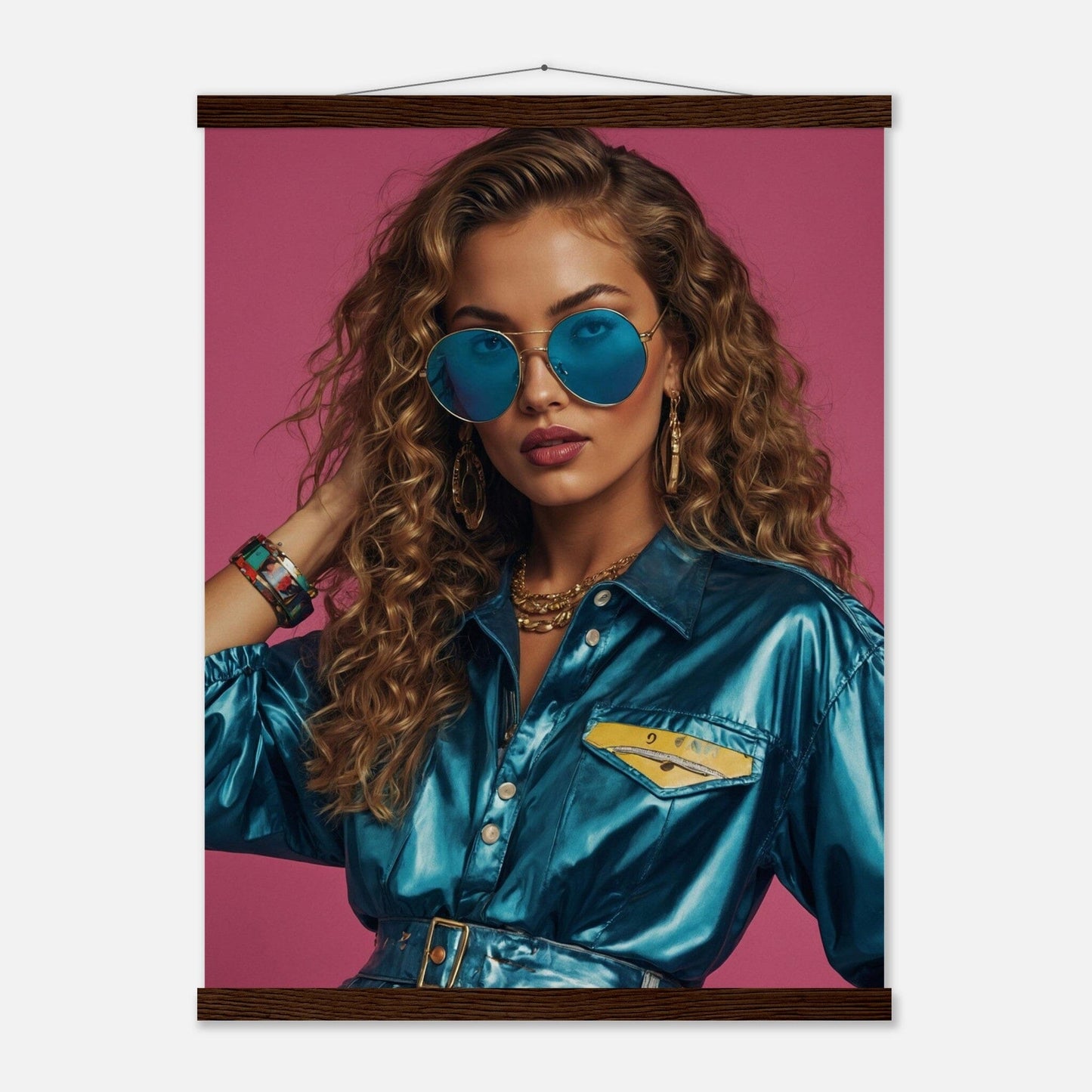 Premium Matte Paper Poster with Hanger - Minimalistische Kunstpräsentation mit Holzhänger Print Material Modern Masterpieces 45x60 cm / 18x24″ Dark wood wall hanger
