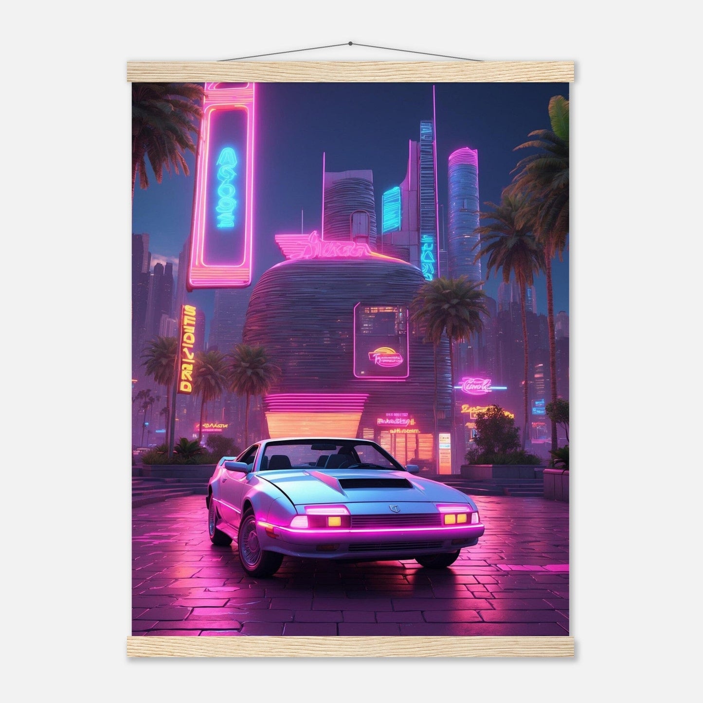 Premium Matte Paper Poster with Hanger - Minimalistische Kunstpräsentation mit Holzhänger Print Material Modern Masterpieces 45x60 cm / 18x24″ Natural wood wall hanger