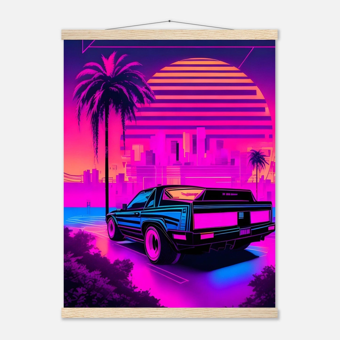 Premium Matte Paper Poster with Hanger - Minimalistische Kunstpräsentation mit Holzhänger Print Material Modern Masterpieces 45x60 cm / 18x24″ Natural wood wall hanger