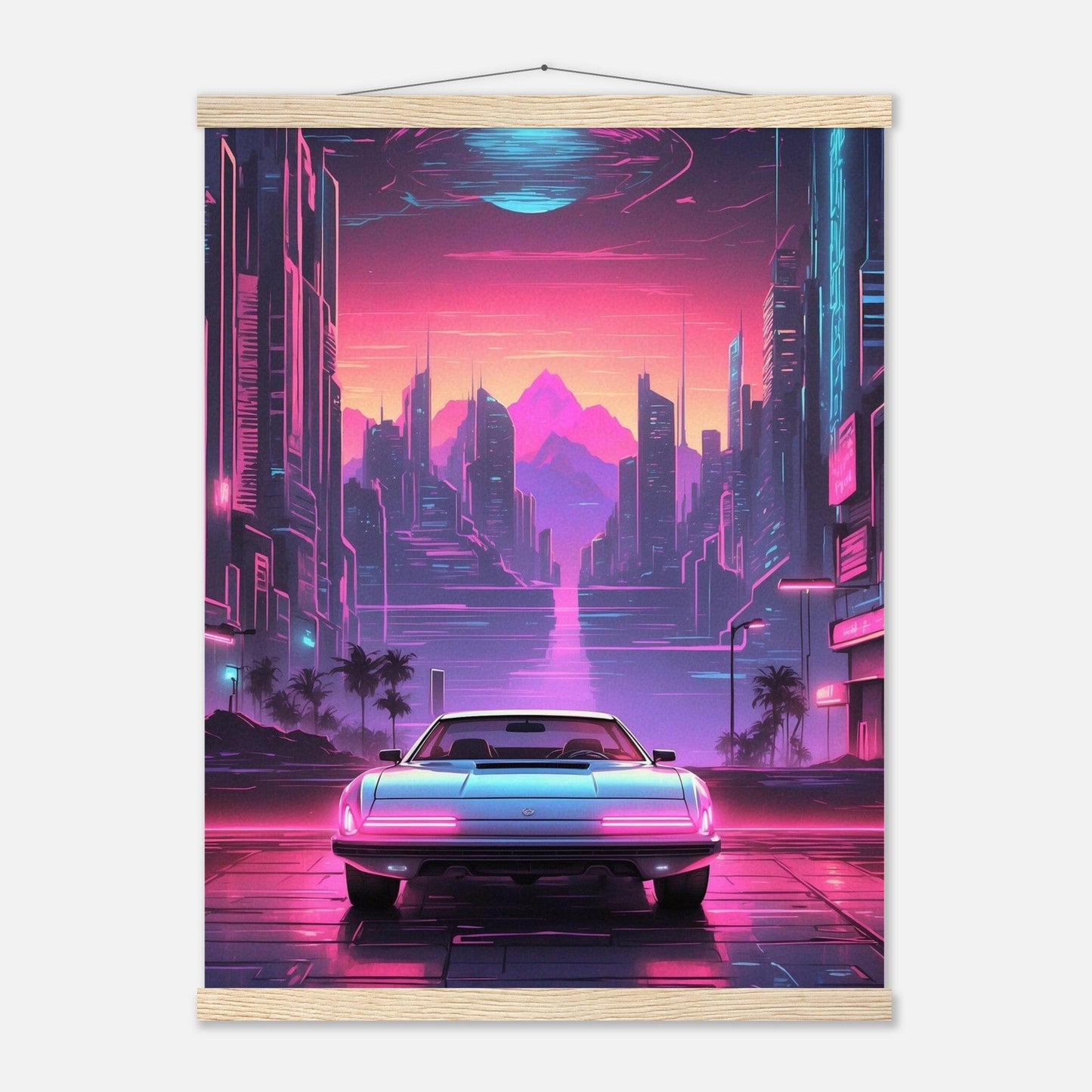 Premium Matte Paper Poster with Hanger - Minimalistische Kunstpräsentation mit Holzhänger Print Material Modern Masterpieces 45x60 cm / 18x24″ Natural wood wall hanger