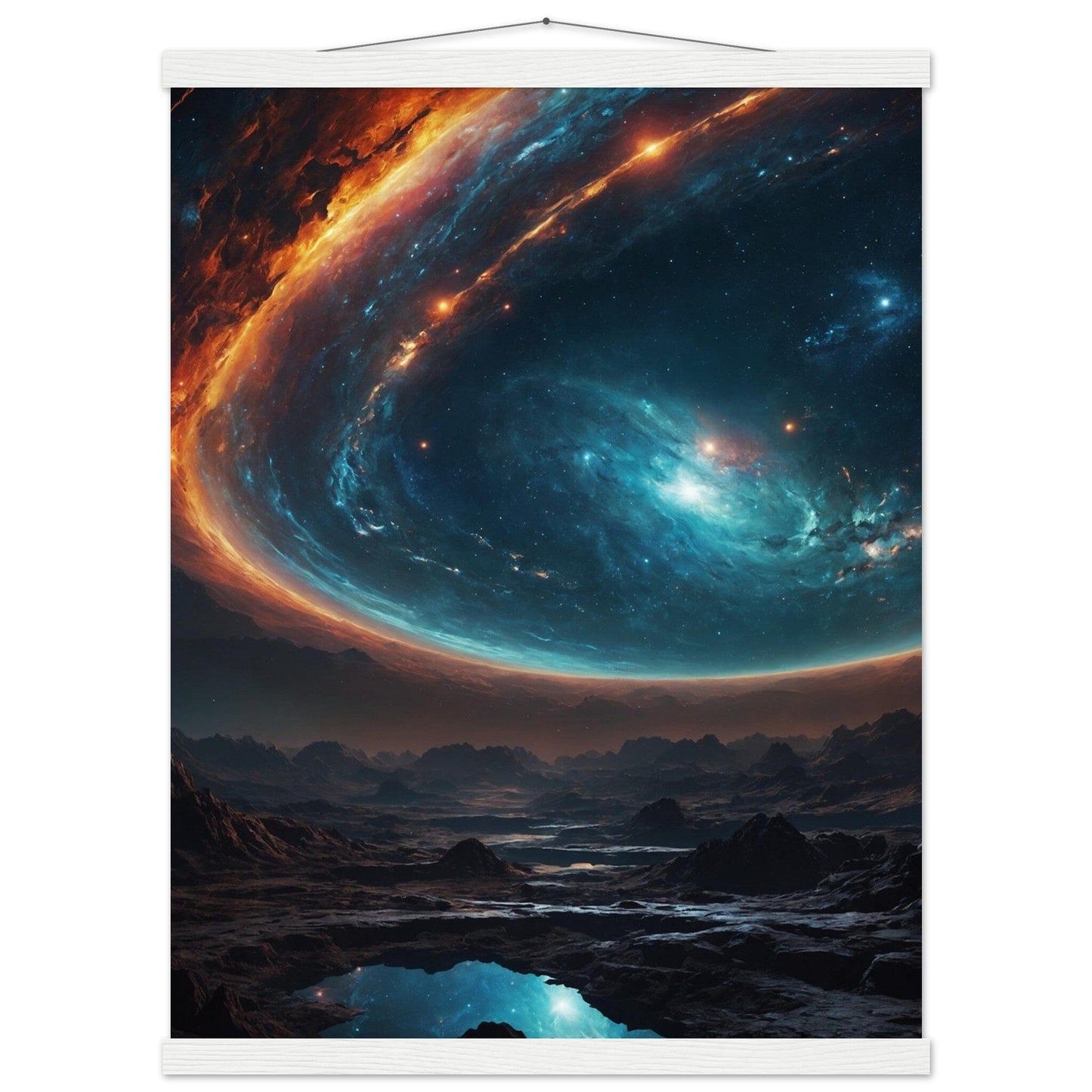 Premium Matte Paper Poster with Hanger - Minimalistische Kunstpräsentation mit Holzhänger Print Material Modern Masterpieces 45x60 cm / 18x24″ White wall hanger