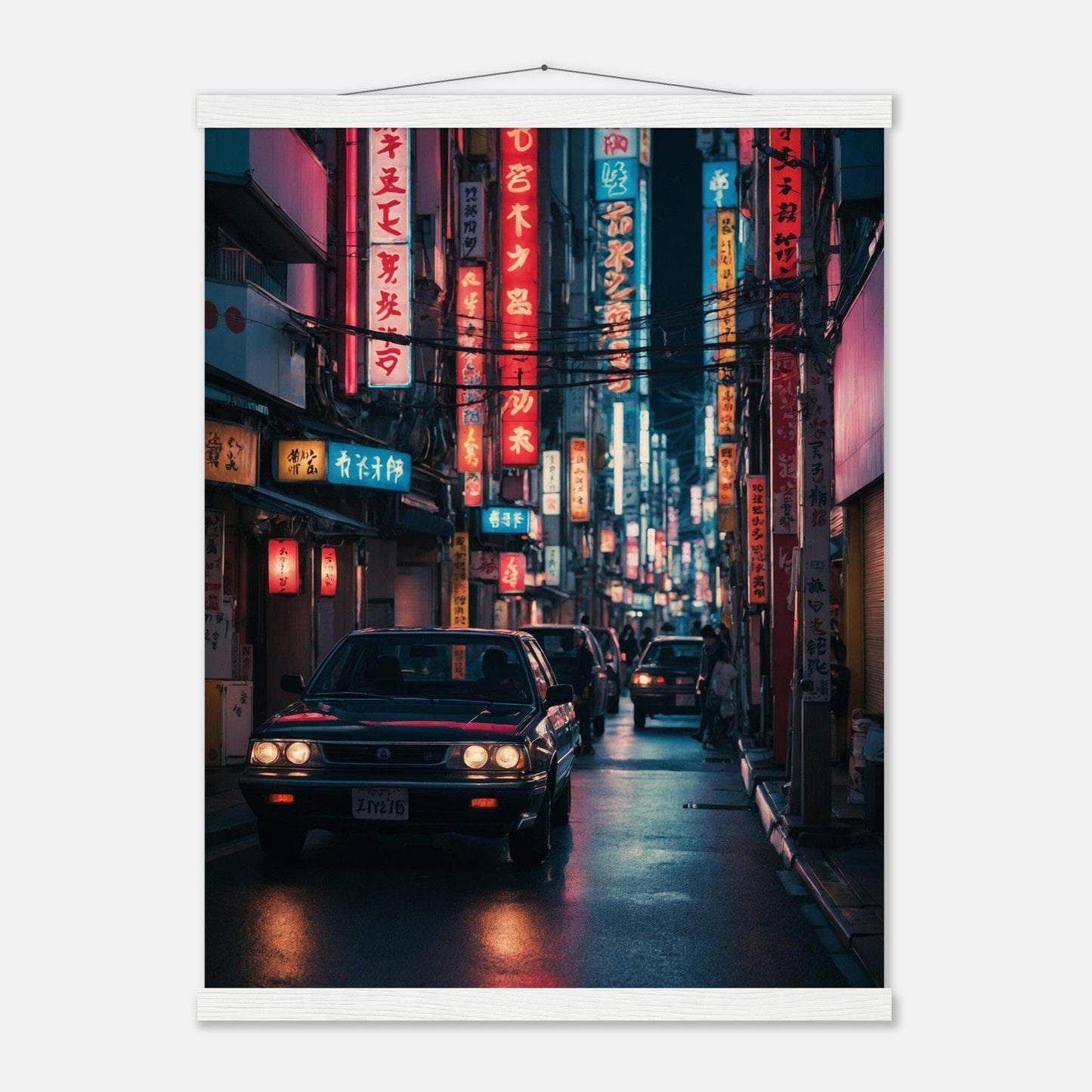Premium Matte Paper Poster with Hanger - Minimalistische Kunstpräsentation mit Holzhänger Print Material Modern Masterpieces 45x60 cm / 18x24″ White wall hanger
