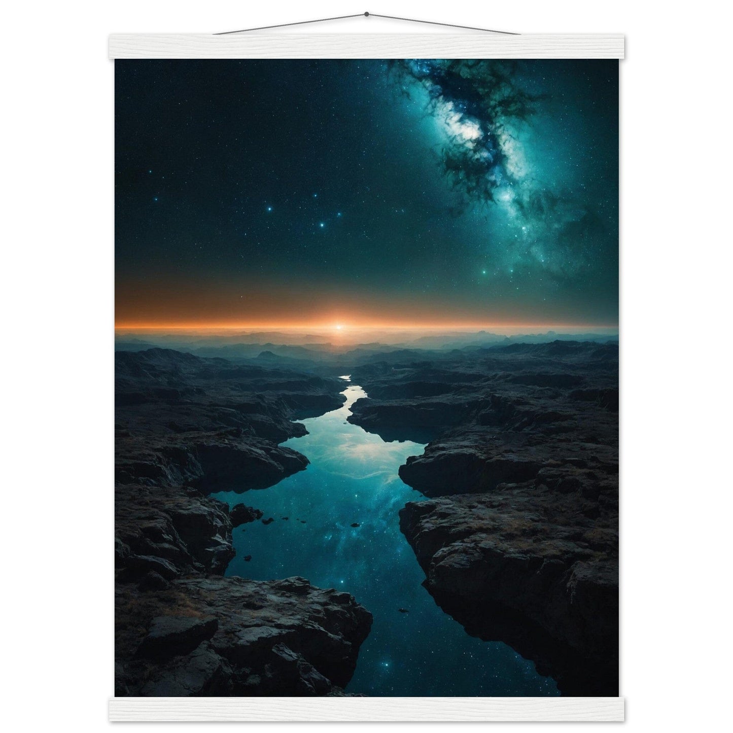 Premium Matte Paper Poster with Hanger - Minimalistische Kunstpräsentation mit Holzhänger Print Material Modern Masterpieces 45x60 cm / 18x24″ White wall hanger