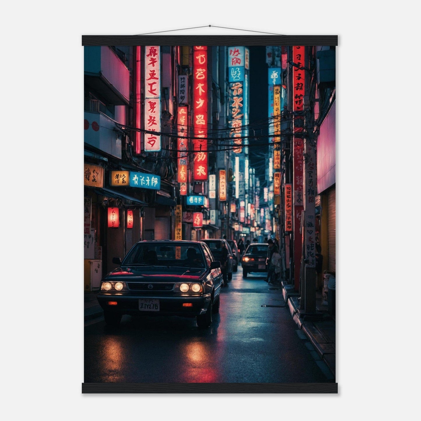 Premium Matte Paper Poster with Hanger - Minimalistische Kunstpräsentation mit Holzhänger Print Material Modern Masterpieces 50x70 cm / 20x28″ Black wall hanger