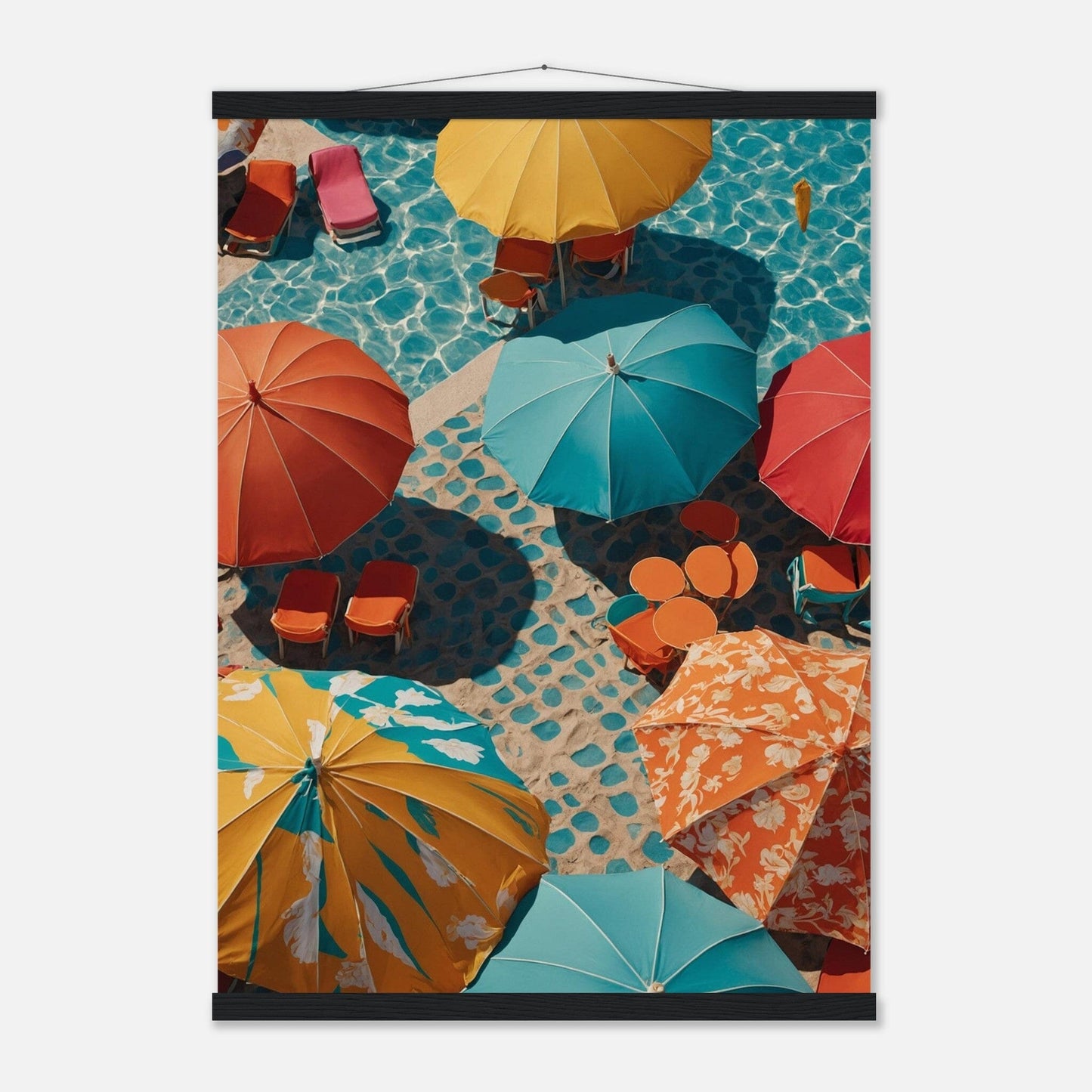 Premium Matte Paper Poster with Hanger - Minimalistische Kunstpräsentation mit Holzhänger Print Material Modern Masterpieces 50x70 cm / 20x28″ Black wall hanger