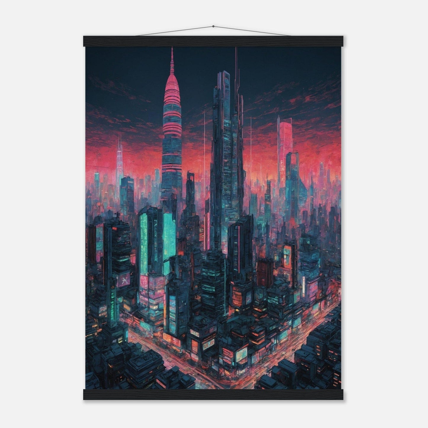 Premium Matte Paper Poster with Hanger - Minimalistische Kunstpräsentation mit Holzhänger Print Material Modern Masterpieces 50x70 cm / 20x28″ Black wall hanger