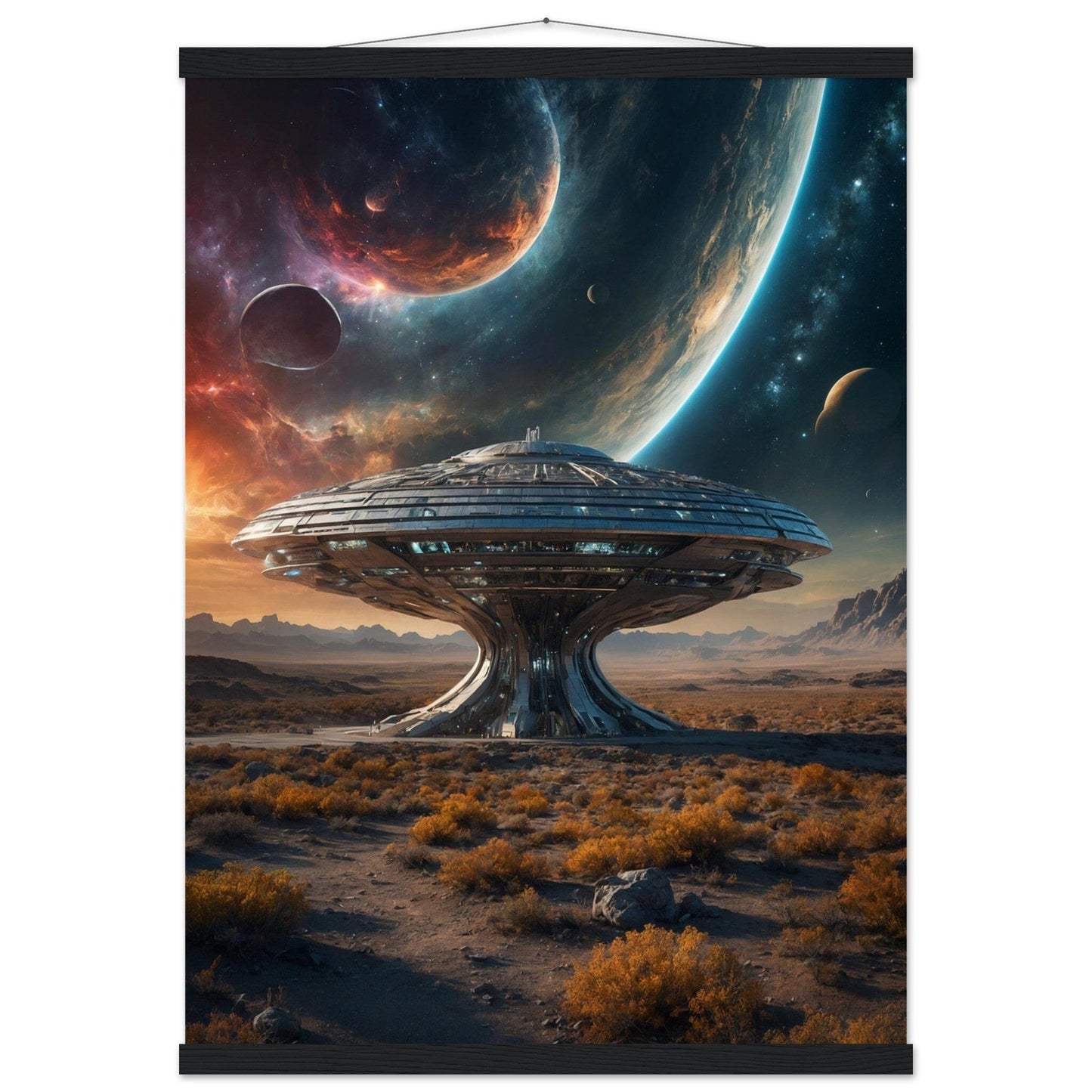 Premium Matte Paper Poster with Hanger - Minimalistische Kunstpräsentation mit Holzhänger Print Material Modern Masterpieces 50x70 cm / 20x28″ Black wall hanger