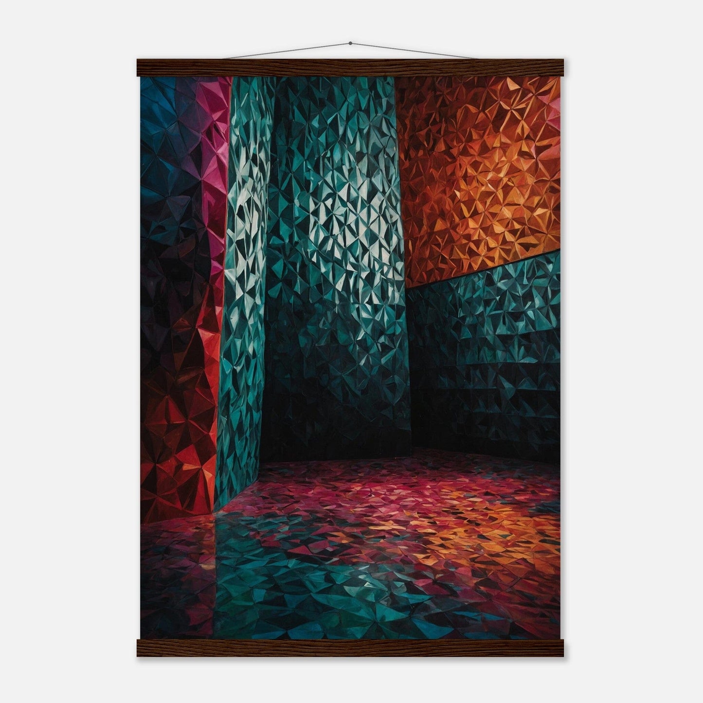 Premium Matte Paper Poster with Hanger - Minimalistische Kunstpräsentation mit Holzhänger Print Material Modern Masterpieces 50x70 cm / 20x28″ Dark wood wall hanger