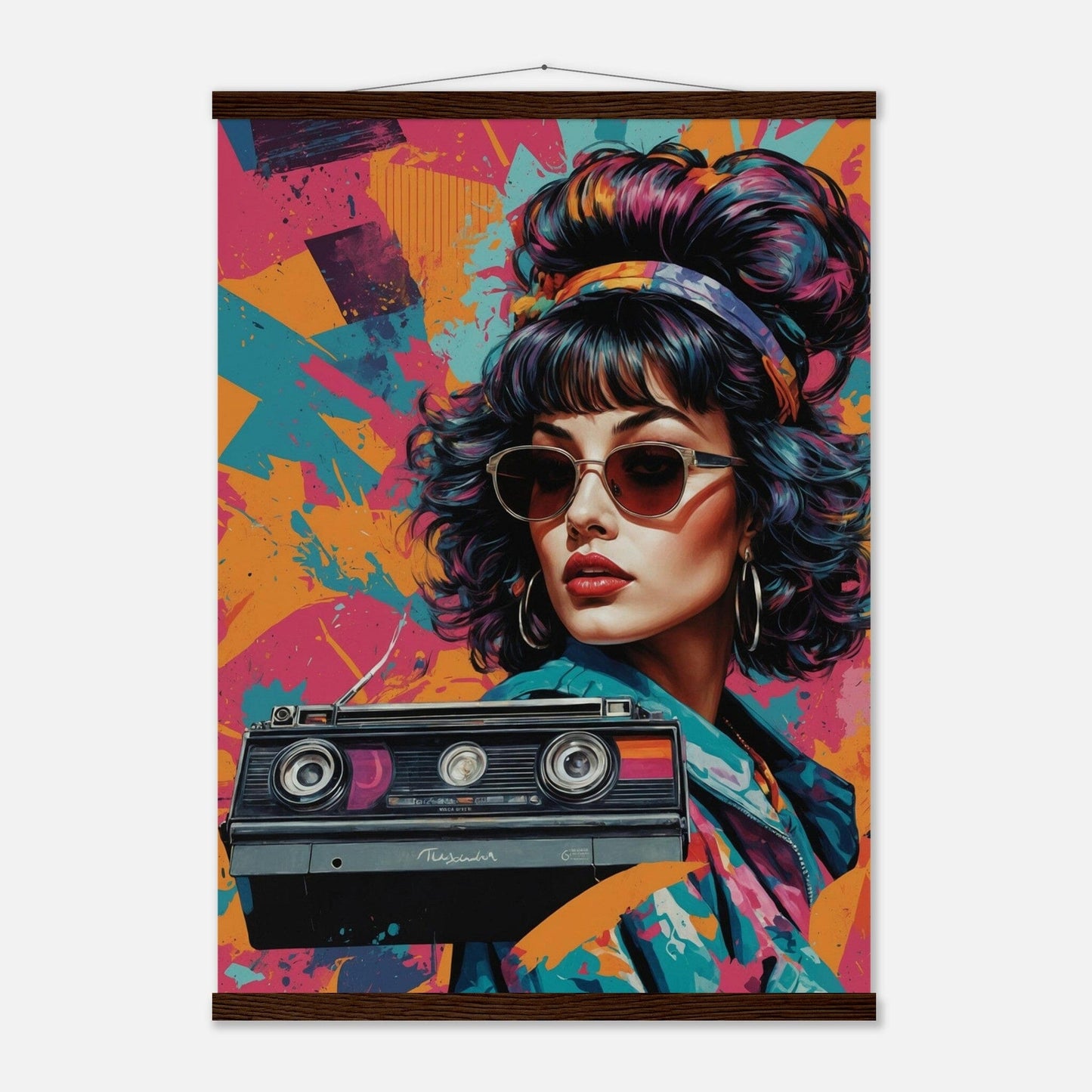 Premium Matte Paper Poster with Hanger - Minimalistische Kunstpräsentation mit Holzhänger Print Material Modern Masterpieces 50x70 cm / 20x28″ Dark wood wall hanger