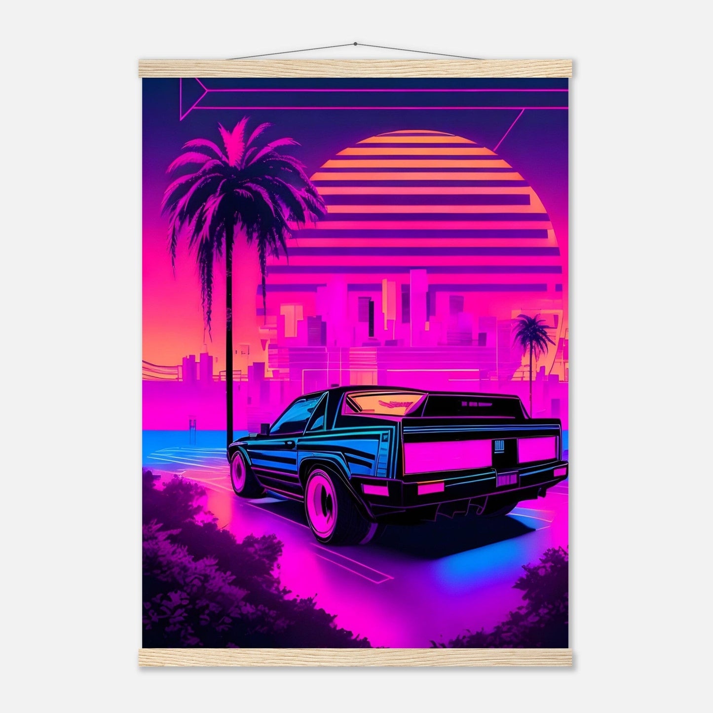 Premium Matte Paper Poster with Hanger - Minimalistische Kunstpräsentation mit Holzhänger Print Material Modern Masterpieces 50x70 cm / 20x28″ Natural wood wall hanger