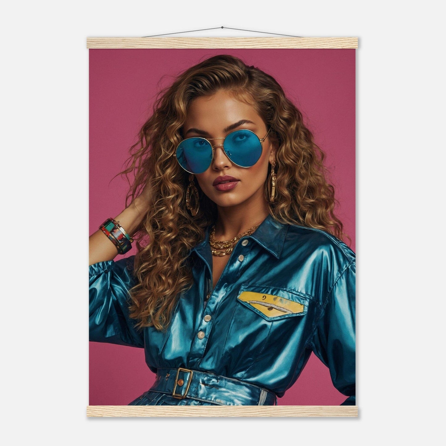 Premium Matte Paper Poster with Hanger - Minimalistische Kunstpräsentation mit Holzhänger Print Material Modern Masterpieces 50x70 cm / 20x28″ Natural wood wall hanger