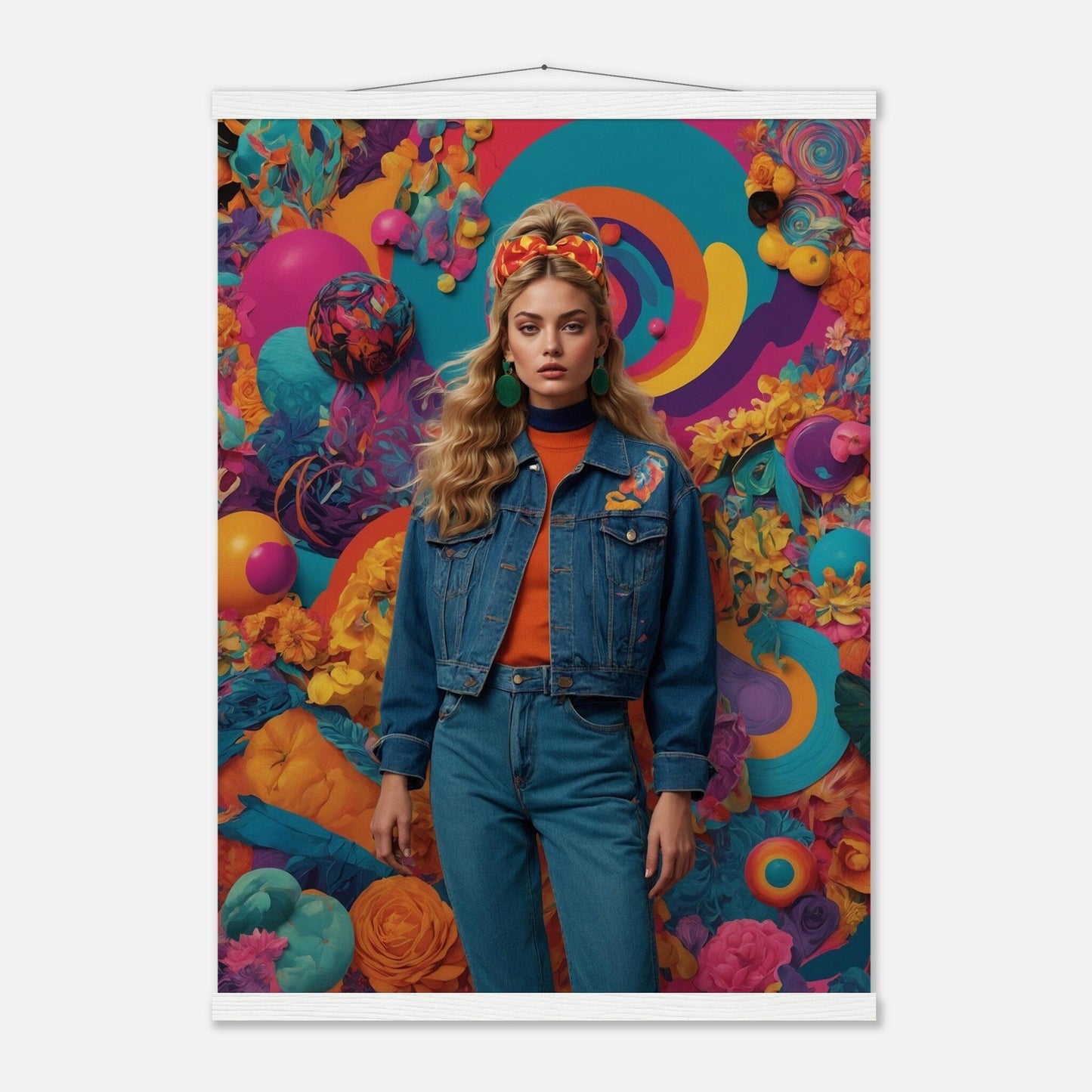Premium Matte Paper Poster with Hanger - Minimalistische Kunstpräsentation mit Holzhänger Print Material Modern Masterpieces 50x70 cm / 20x28″ White wall hanger