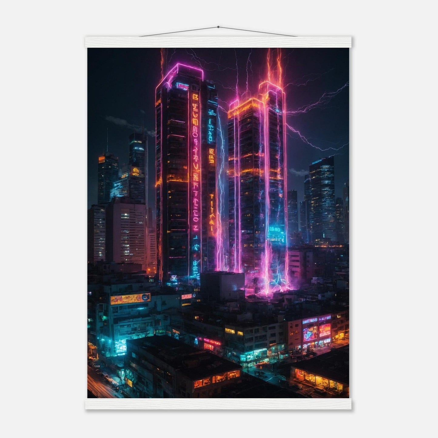 Premium Matte Paper Poster with Hanger - Minimalistische Kunstpräsentation mit Holzhänger Print Material Modern Masterpieces 50x70 cm / 20x28″ White wall hanger