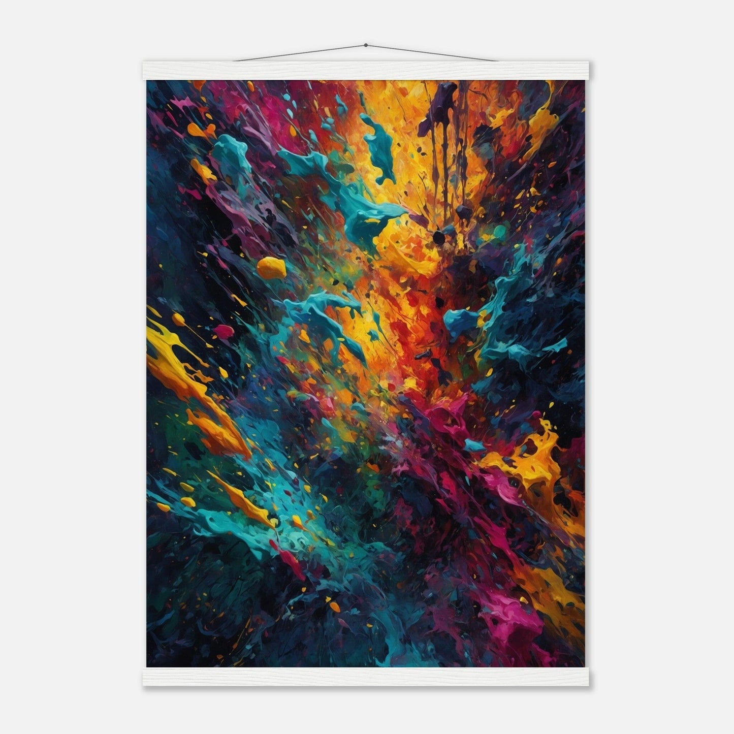 Premium Matte Paper Poster with Hanger - Minimalistische Kunstpräsentation mit Holzhänger Print Material Modern Masterpieces 50x70 cm / 20x28″ White wall hanger