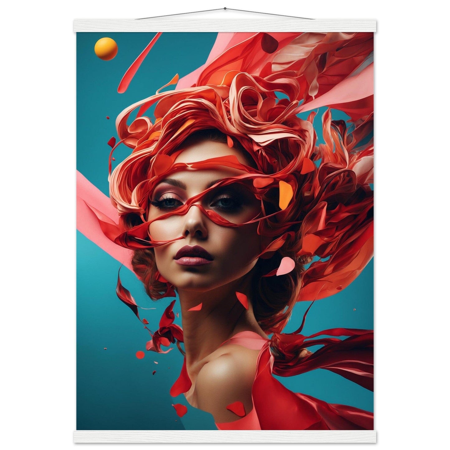 Premium Matte Paper Poster with Hanger - Minimalistische Kunstpräsentation mit Holzhänger Print Material Modern Masterpieces 50x70 cm / 20x28″ White wall hanger