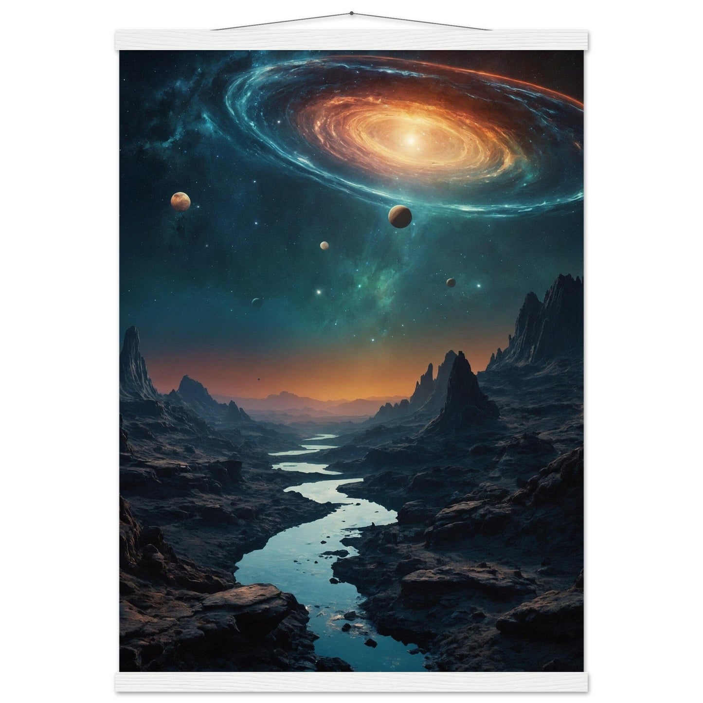 Premium Matte Paper Poster with Hanger - Minimalistische Kunstpräsentation mit Holzhänger Print Material Modern Masterpieces 50x70 cm / 20x28″ White wall hanger
