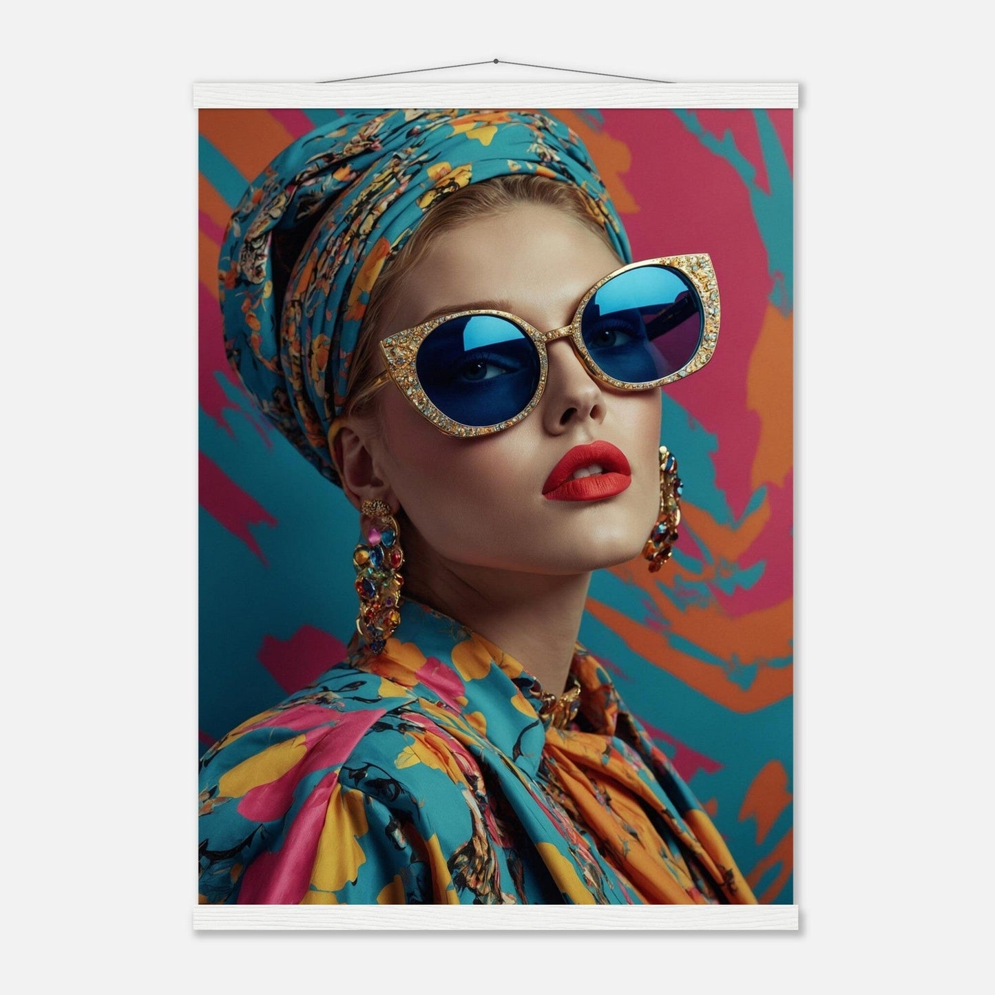 Premium Matte Paper Poster with Hanger - Minimalistische Kunstpräsentation mit Holzhänger Print Material Modern Masterpieces 50x70 cm / 20x28″ White wall hanger
