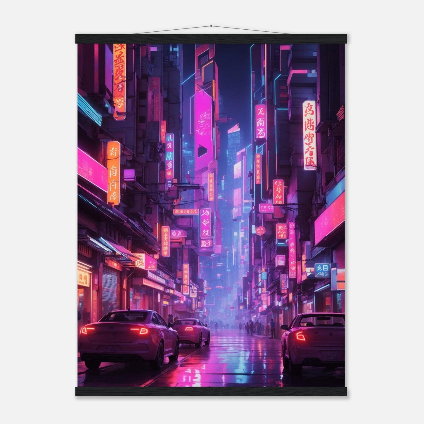 Premium Matte Paper Poster with Hanger - Minimalistische Kunstpräsentation mit Holzhänger Print Material Modern Masterpieces 60x80 cm / 24x32″ Black wall hanger