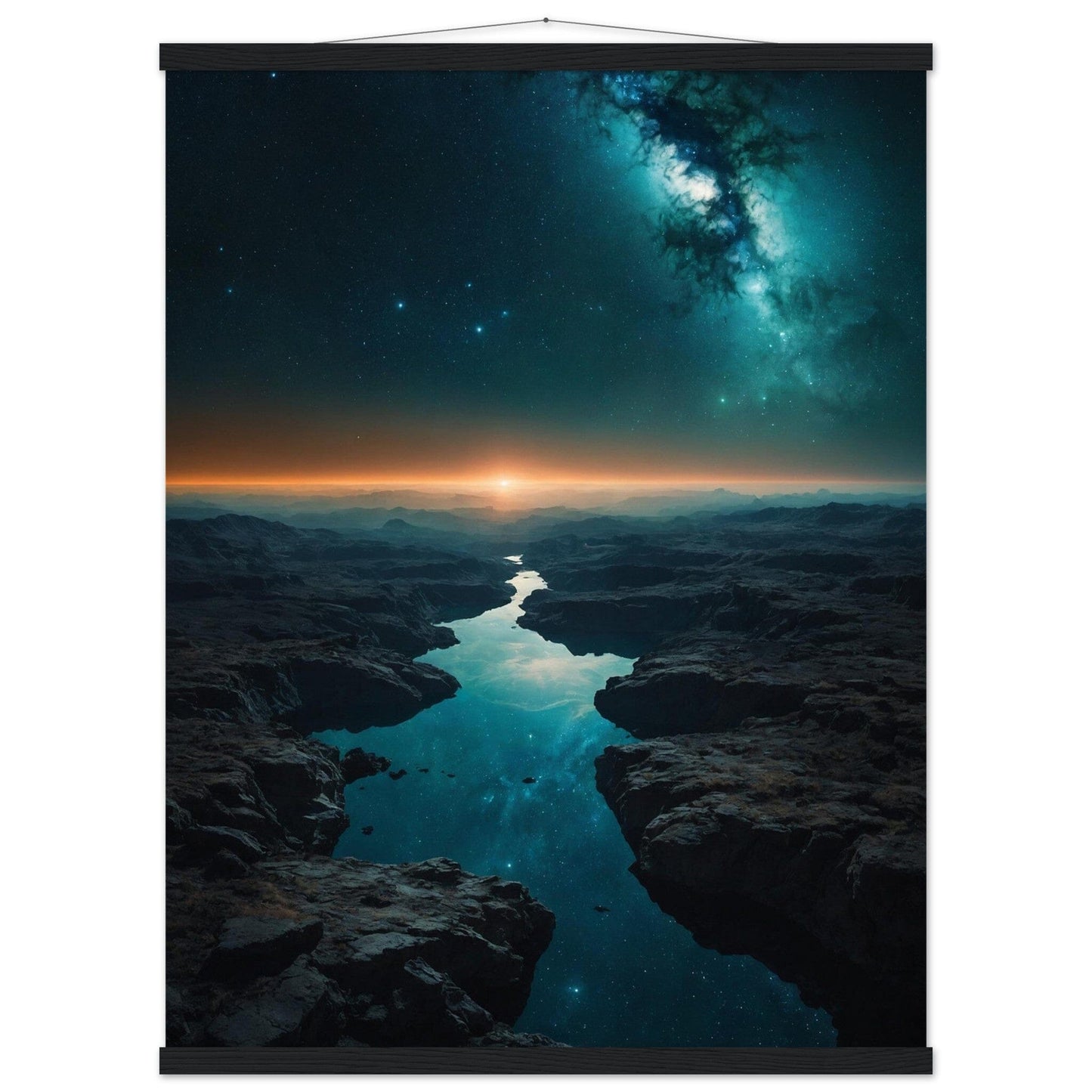 Premium Matte Paper Poster with Hanger - Minimalistische Kunstpräsentation mit Holzhänger Print Material Modern Masterpieces 60x80 cm / 24x32″ Black wall hanger