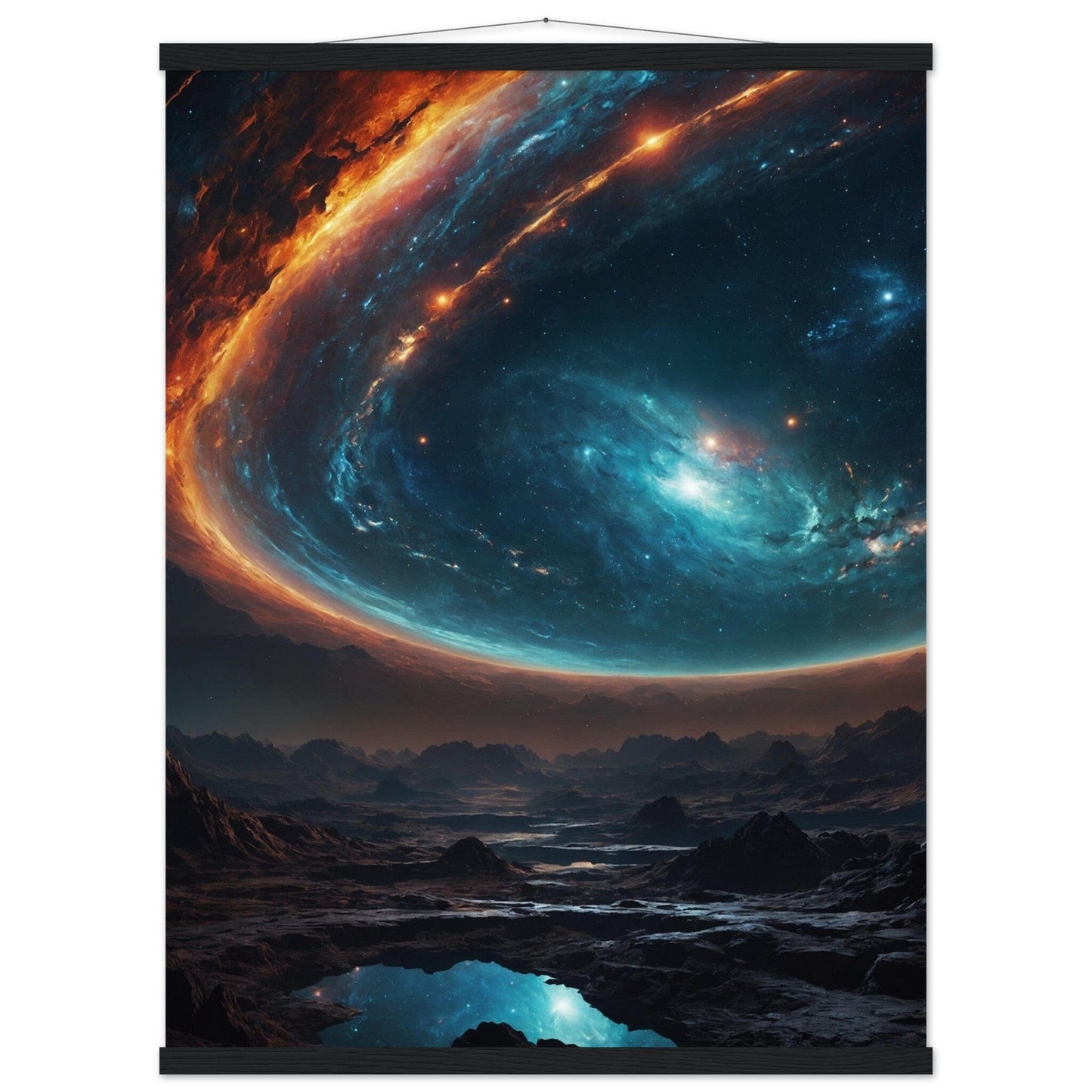 Premium Matte Paper Poster with Hanger - Minimalistische Kunstpräsentation mit Holzhänger Print Material Modern Masterpieces 60x80 cm / 24x32″ Black wall hanger