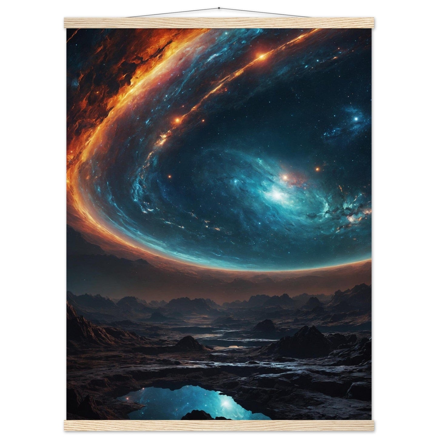 Premium Matte Paper Poster with Hanger - Minimalistische Kunstpräsentation mit Holzhänger Print Material Modern Masterpieces 60x80 cm / 24x32″ Natural wood wall hanger