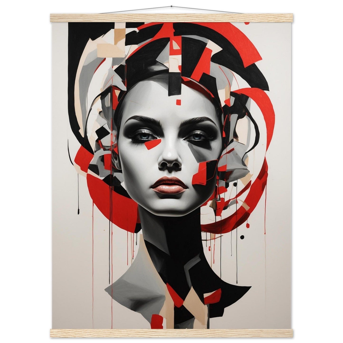 Premium Matte Paper Poster with Hanger - Minimalistische Kunstpräsentation mit Holzhänger Print Material Modern Masterpieces 60x80 cm / 24x32″ Natural wood wall hanger