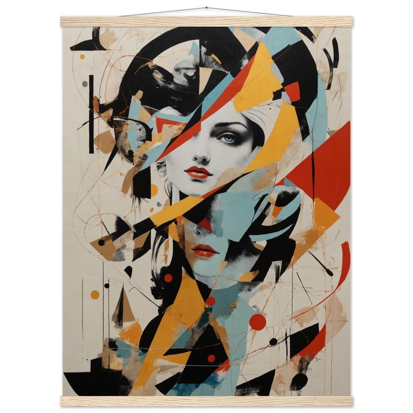 Premium Matte Paper Poster with Hanger - Minimalistische Kunstpräsentation mit Holzhänger Print Material Modern Masterpieces 60x80 cm / 24x32″ Natural wood wall hanger