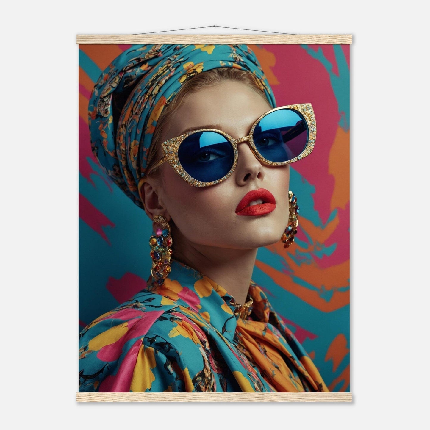 Premium Matte Paper Poster with Hanger - Minimalistische Kunstpräsentation mit Holzhänger Print Material Modern Masterpieces 60x80 cm / 24x32″ Natural wood wall hanger