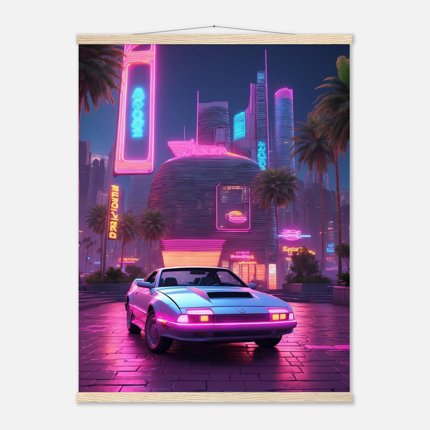 Premium Matte Paper Poster with Hanger - Minimalistische Kunstpräsentation mit Holzhänger Print Material Modern Masterpieces 60x80 cm / 24x32″ Natural wood wall hanger
