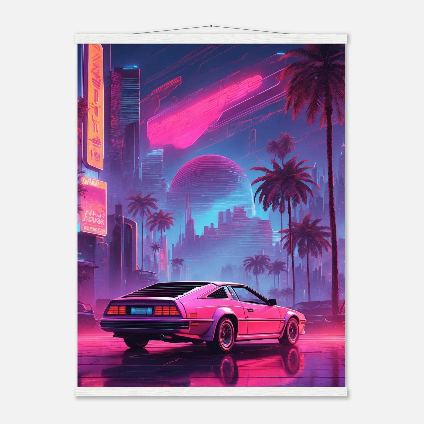 Premium Matte Paper Poster with Hanger - Minimalistische Kunstpräsentation mit Holzhänger Print Material Modern Masterpieces 60x80 cm / 24x32″ White wall hanger