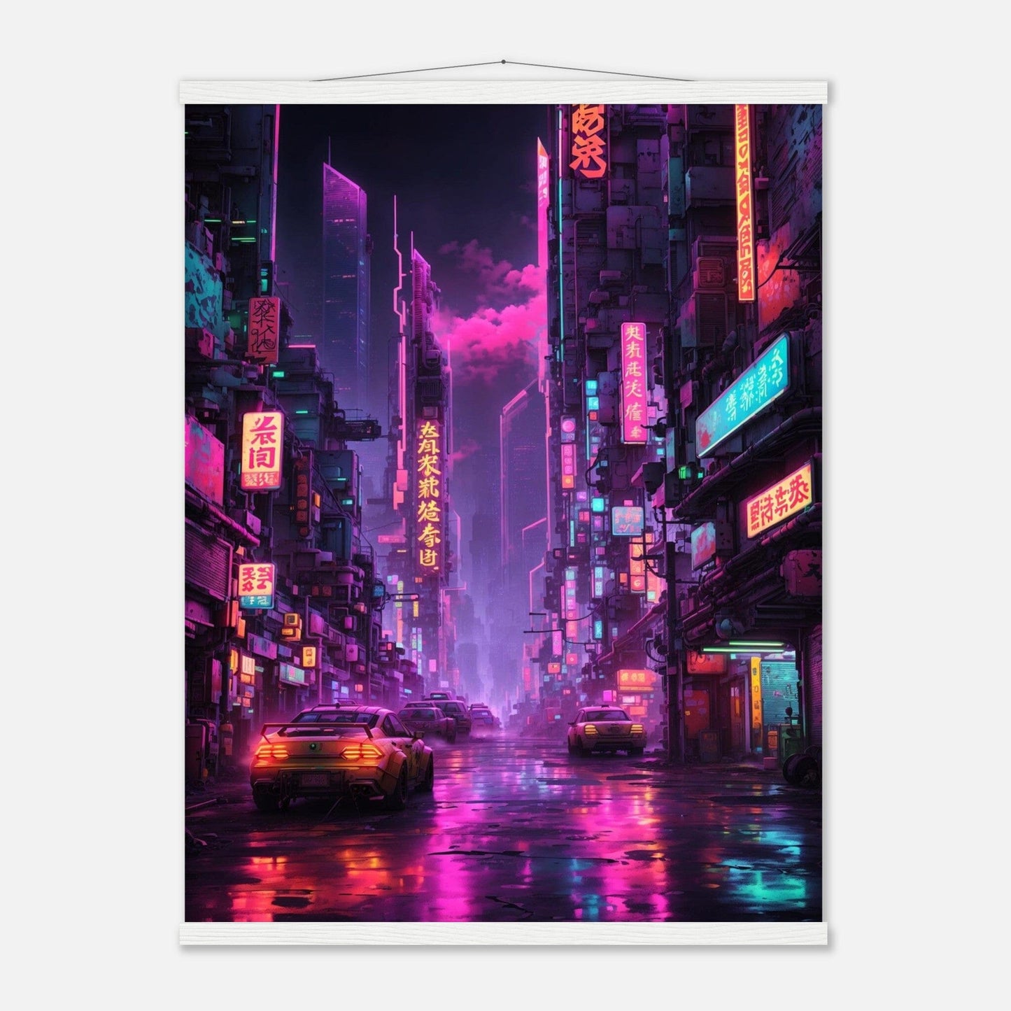 Premium Matte Paper Poster with Hanger - Minimalistische Kunstpräsentation mit Holzhänger Print Material Modern Masterpieces 60x80 cm / 24x32″ White wall hanger