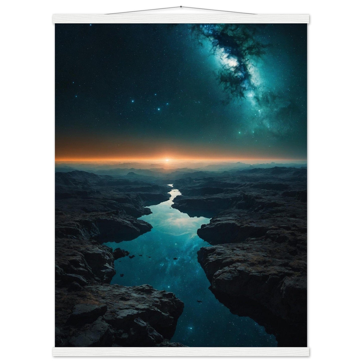 Premium Matte Paper Poster with Hanger - Minimalistische Kunstpräsentation mit Holzhänger Print Material Modern Masterpieces 60x80 cm / 24x32″ White wall hanger