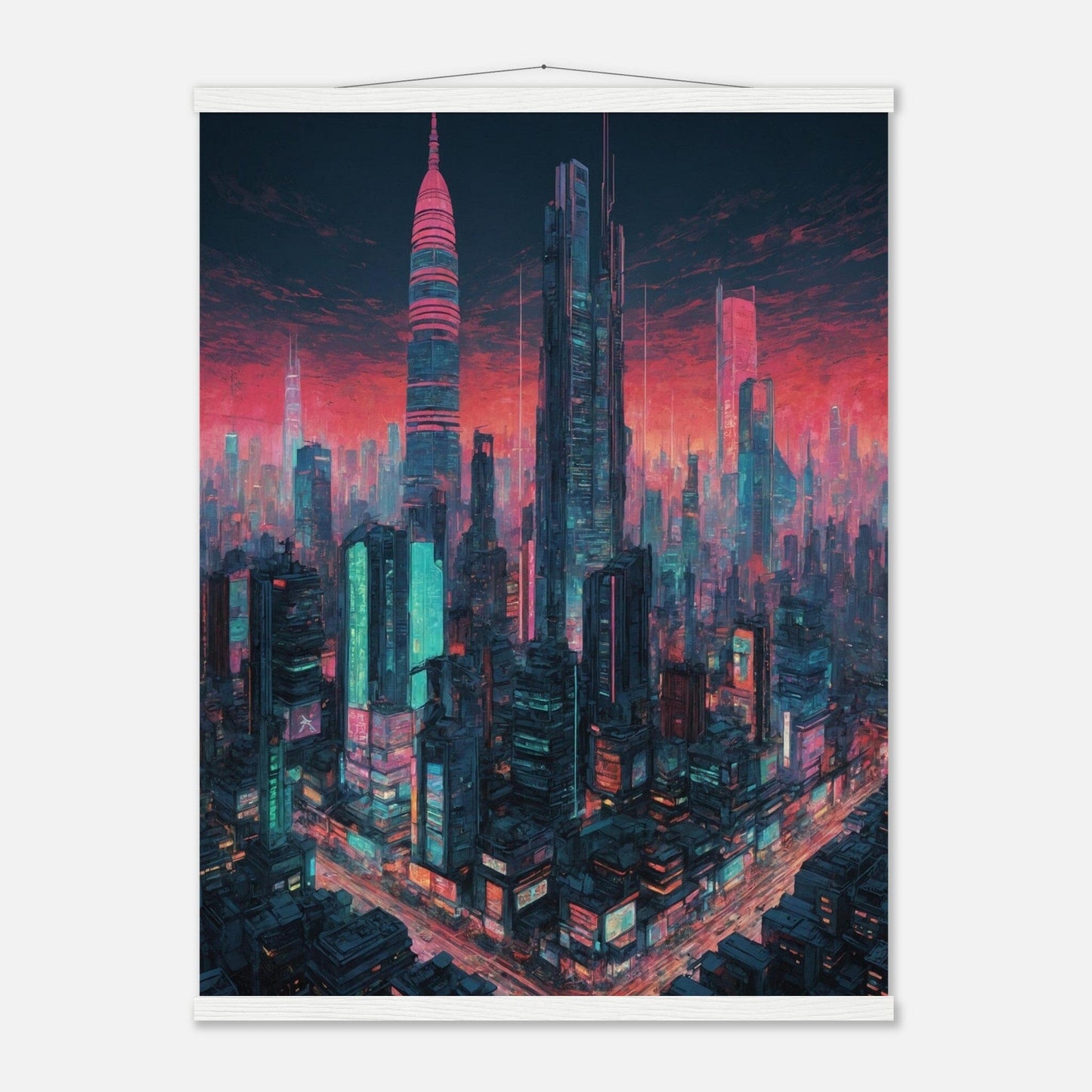 Premium Matte Paper Poster with Hanger - Minimalistische Kunstpräsentation mit Holzhänger Print Material Modern Masterpieces 60x80 cm / 24x32″ White wall hanger