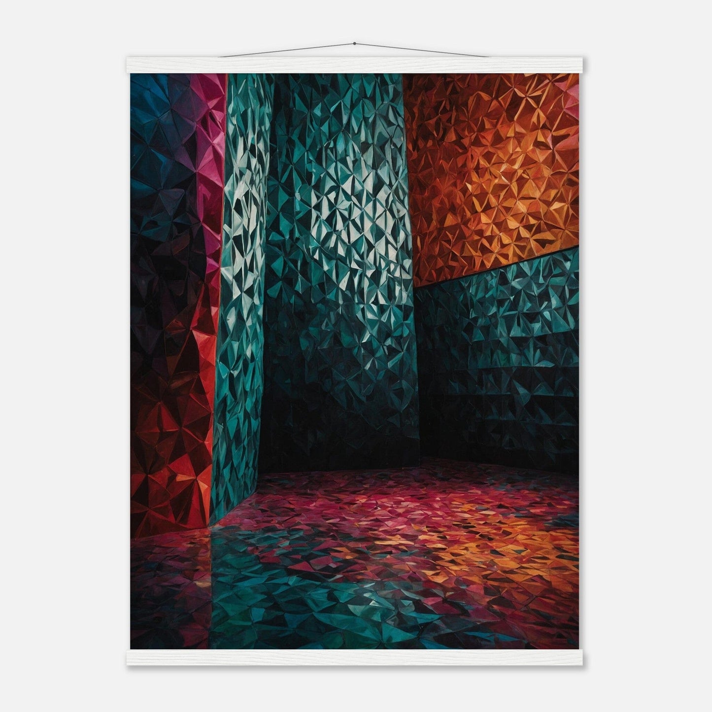 Premium Matte Paper Poster with Hanger - Minimalistische Kunstpräsentation mit Holzhänger Print Material Modern Masterpieces 60x80 cm / 24x32″ White wall hanger